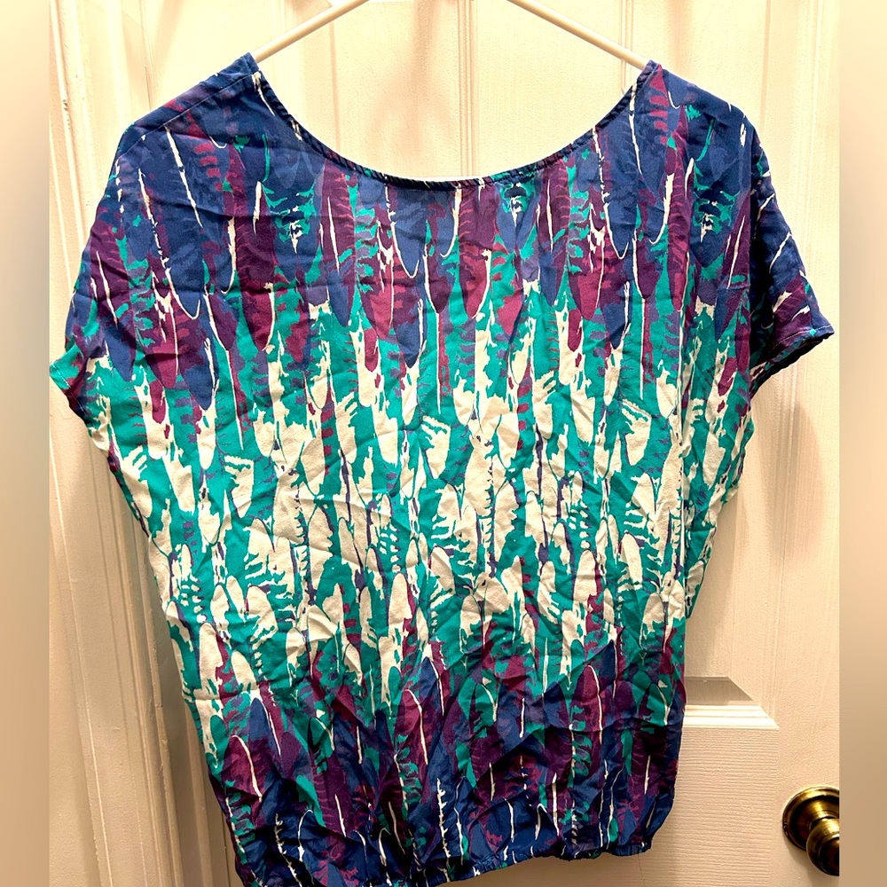 100% silk faux-wrap TART blouse size S